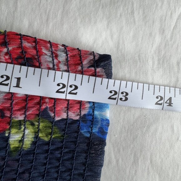 3 For $25! Gilly Hicks Sheer Navy  Floral 3/4 Sleeve Shirt - Picture 8 of 8